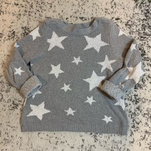 Grey and white star sweater in large